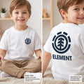Kids' Element Logo Graphic Cotton T-Shirt (White)