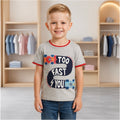 Kids' Racing Graphic T-Shirt – "Too Fast 4 You" Grey Tee