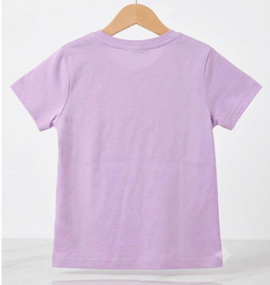 Girls' Cool Cheetah Graphic T-Shirt – "Ready to Summer" Lavender Purple Tee