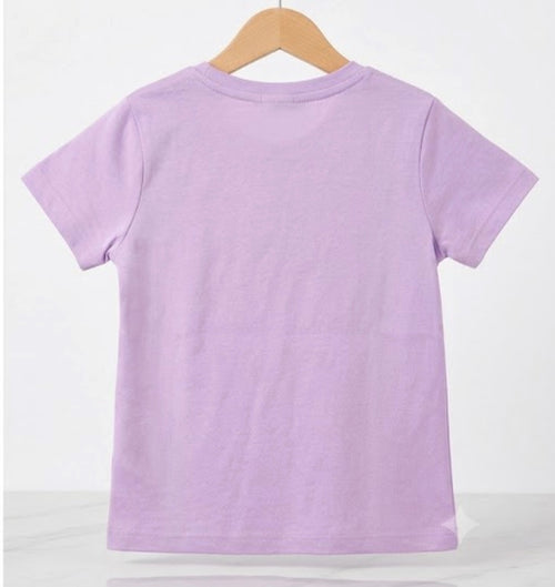 Girls' Cool Cheetah Graphic T-Shirt – "Ready to Summer" Lavender Purple Tee