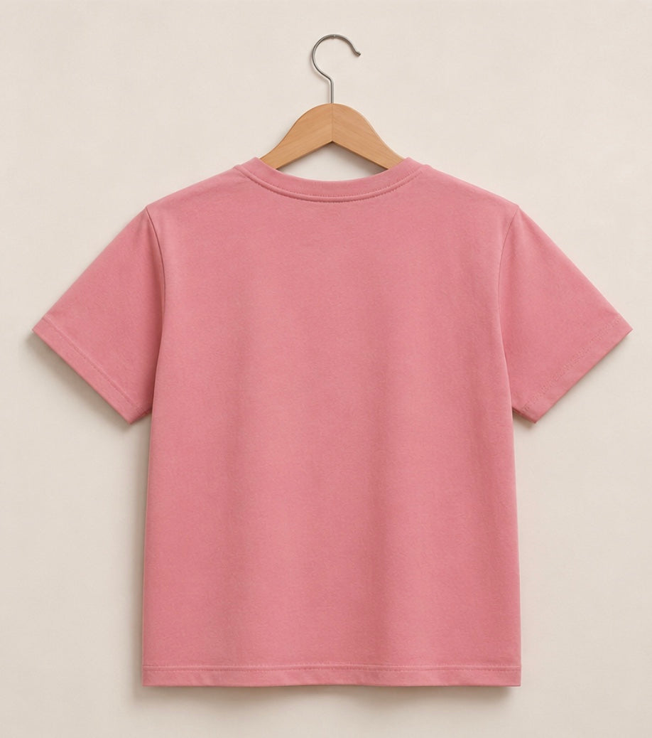 Girls' Butterfly Graphic T-Shirt – "Better Together" Peach Pink Tee