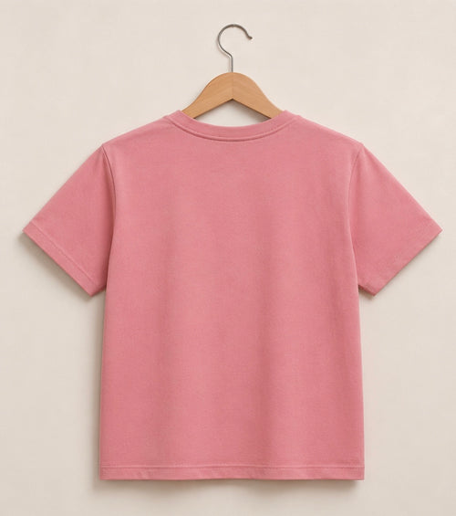 Girls' Butterfly Graphic T-Shirt – "Better Together" Peach Pink Tee