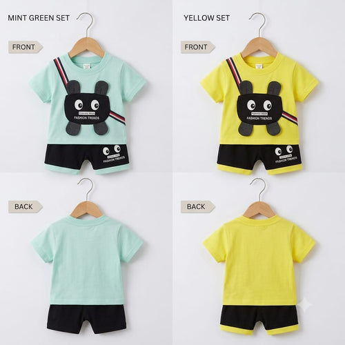 Baby Boys 2-Piece Cute Character T-Shirt and Shorts Set