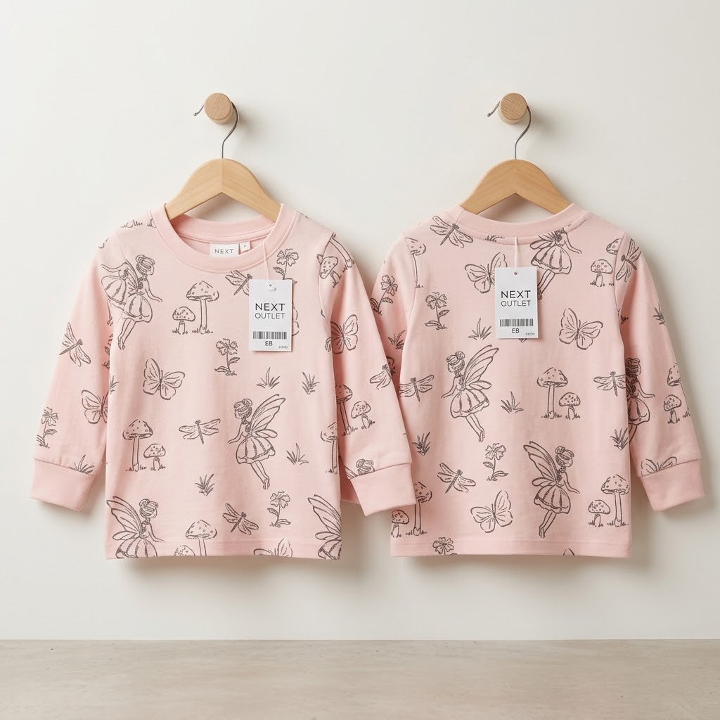 Fairy & Botanical Print Long-Sleeve Top