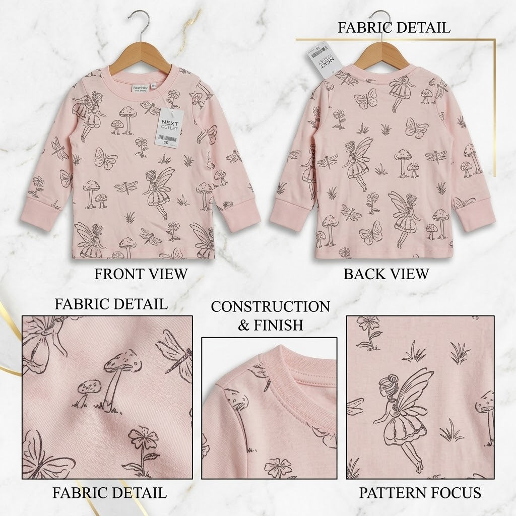 Fairy & Botanical Print Long-Sleeve Top