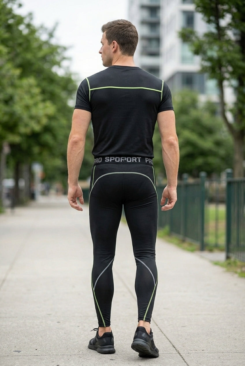 Men's Pro Sport Compression Tracksuit (T-Shirt + Tights) - Imported