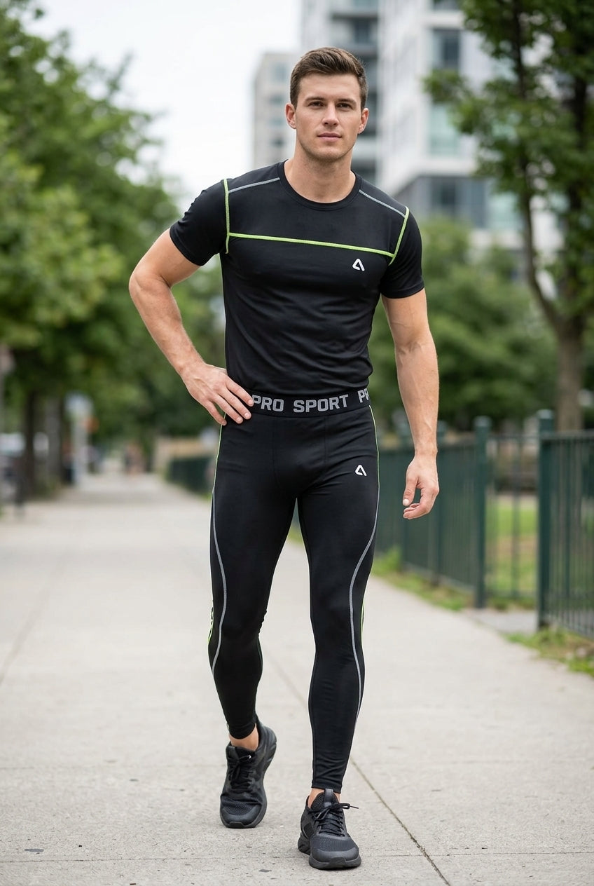 Men's Pro Sport Compression Tracksuit (T-Shirt + Tights) - Imported